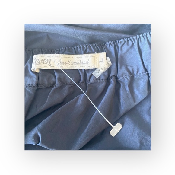 new 7 for All Mankind® ㋛ Shiny Taffeta Strapless Peplum Top  ㋛ Midnight Navy ㋛ L - Picture 10 of 16